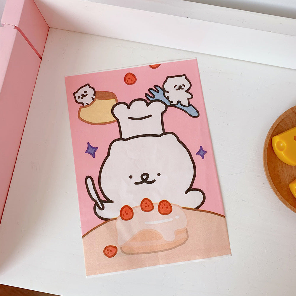 Wholesale Cute Little Bear Snacks, Self Sealing Packaging Bags, Biscuits, Candies, Sub Packaging, Self-adhesive Oil Proof Paper Bags