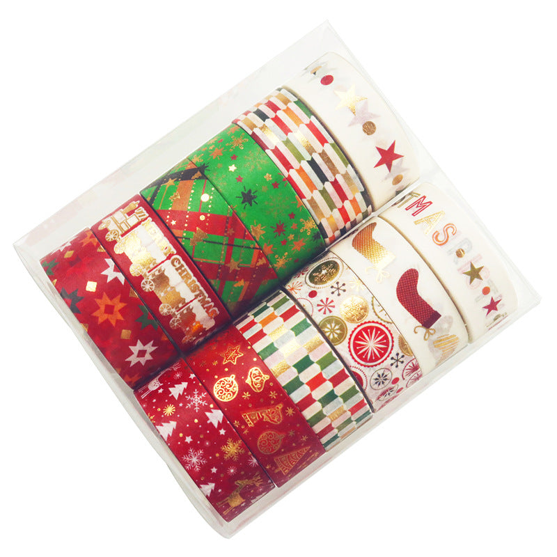 Wholesale DIY decorative notebook tape Christmas hot stamping hand tear tape