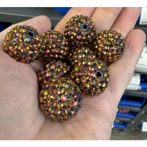 Wholesale 20MM Acrylic Dark Brown Diamond Balls