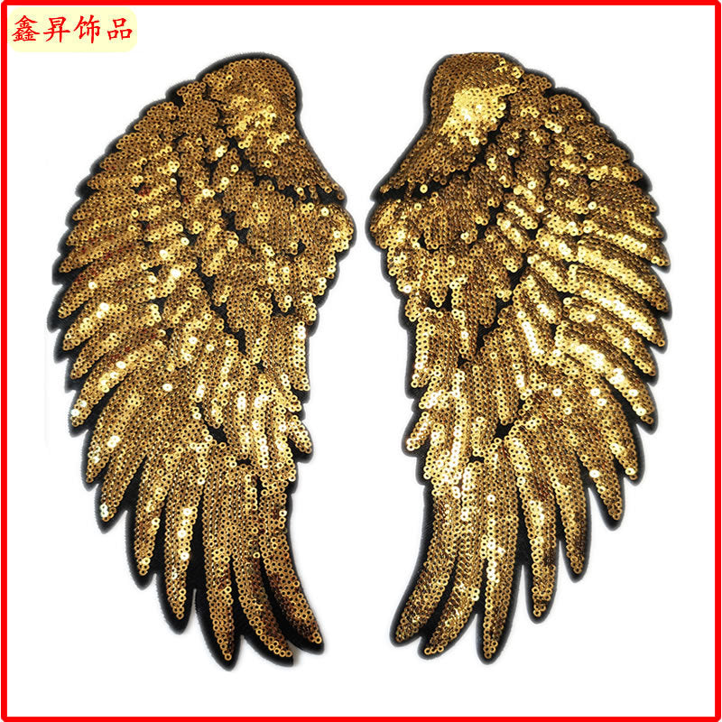 Wholesale Wings Feather Beads Embroidery Accessories Clothing Decoration sequins Embroidery Accessories Beads Embroidery Cloth Patch FS