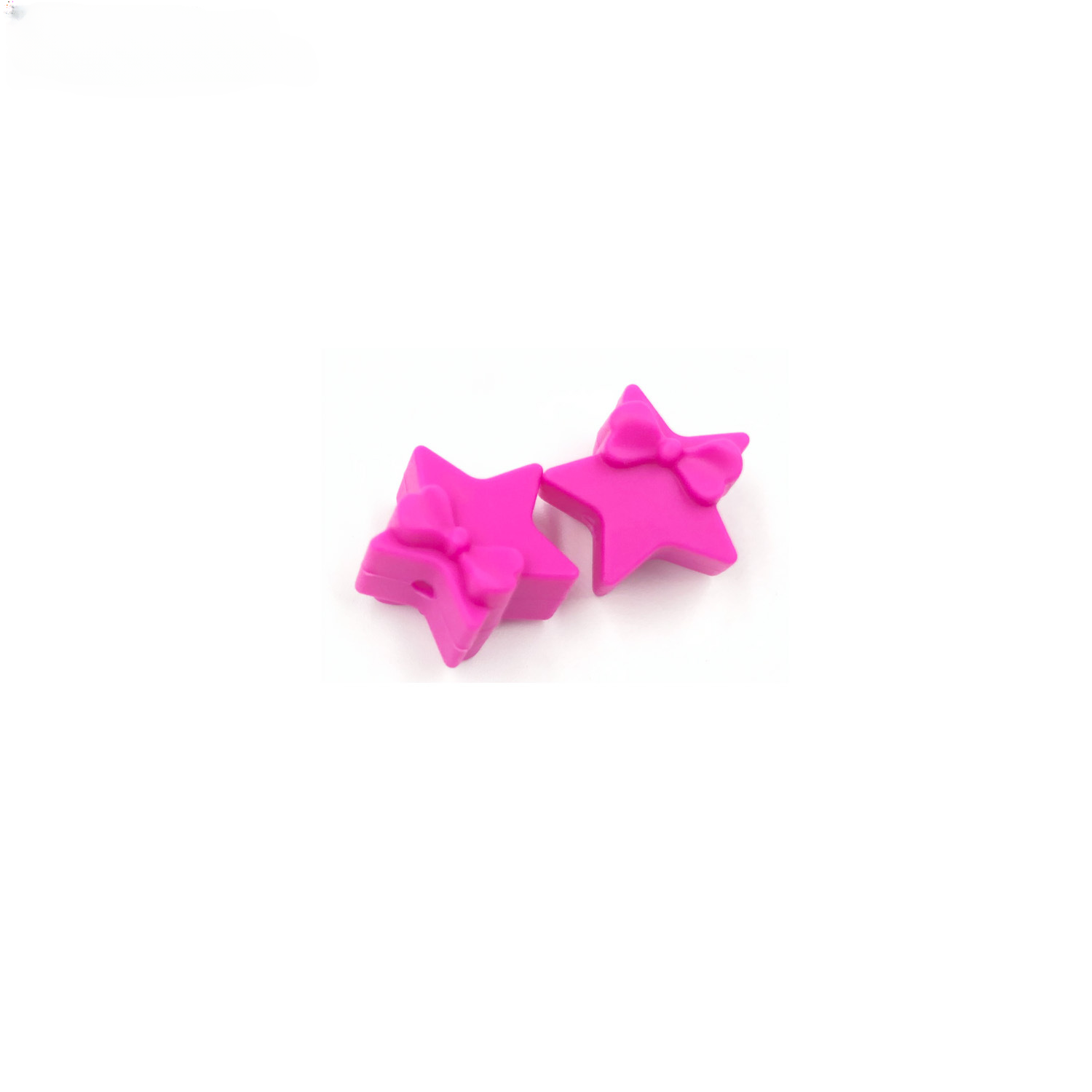 Wholesale 50pcs Bow Knot Pentagram Silicone Beads