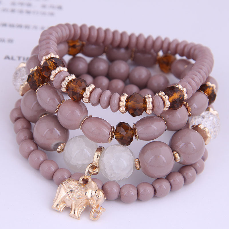 Wholesale Small Elephant Pendant Crystal Alloy Bracelet