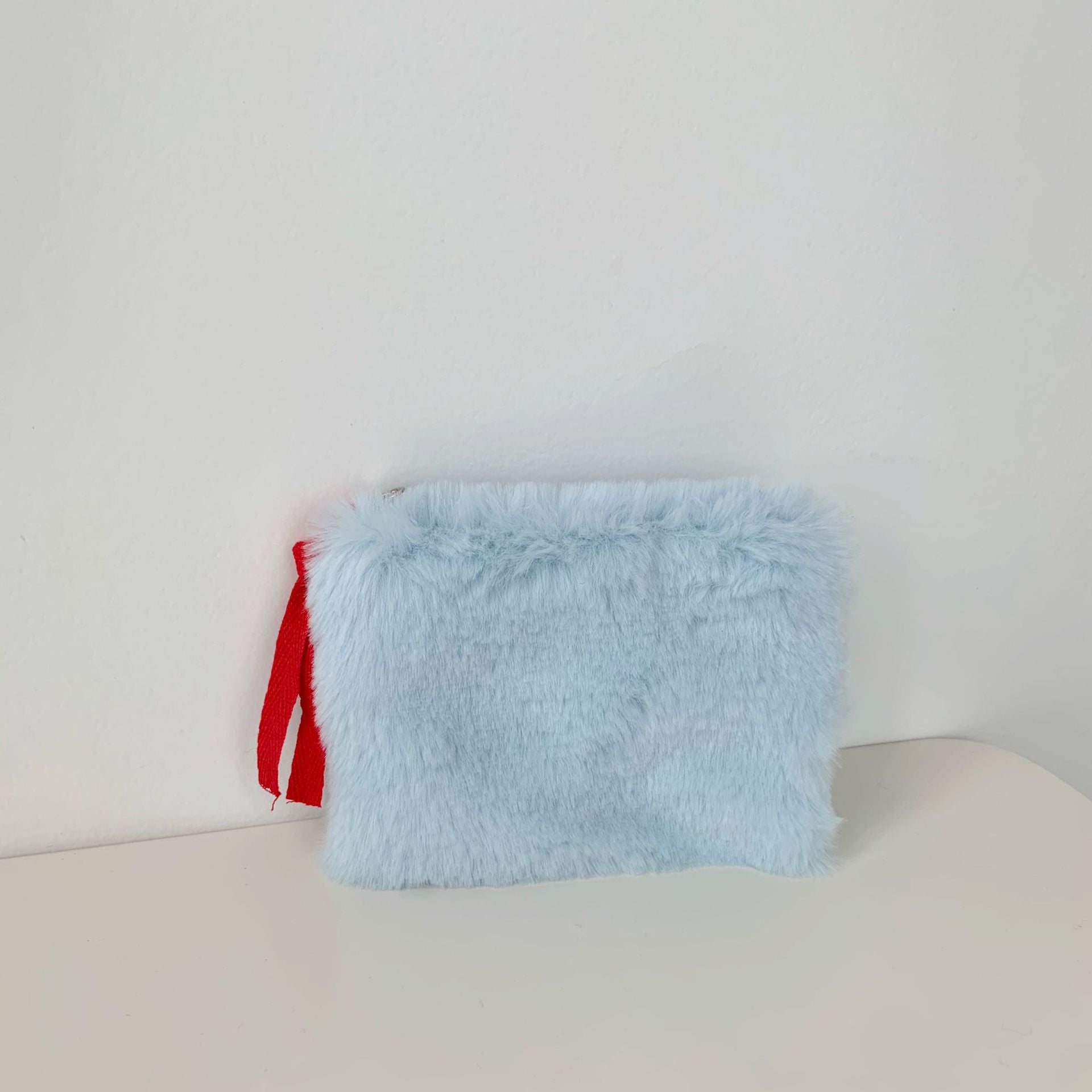 Wholesale Plush Contrast Color Mini Cosmetic Bag Coin Purse