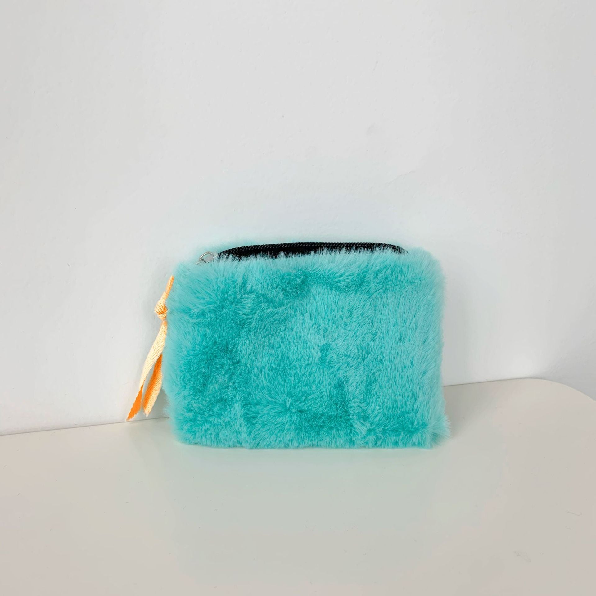 Wholesale Plush Contrast Color Mini Cosmetic Bag Coin Purse