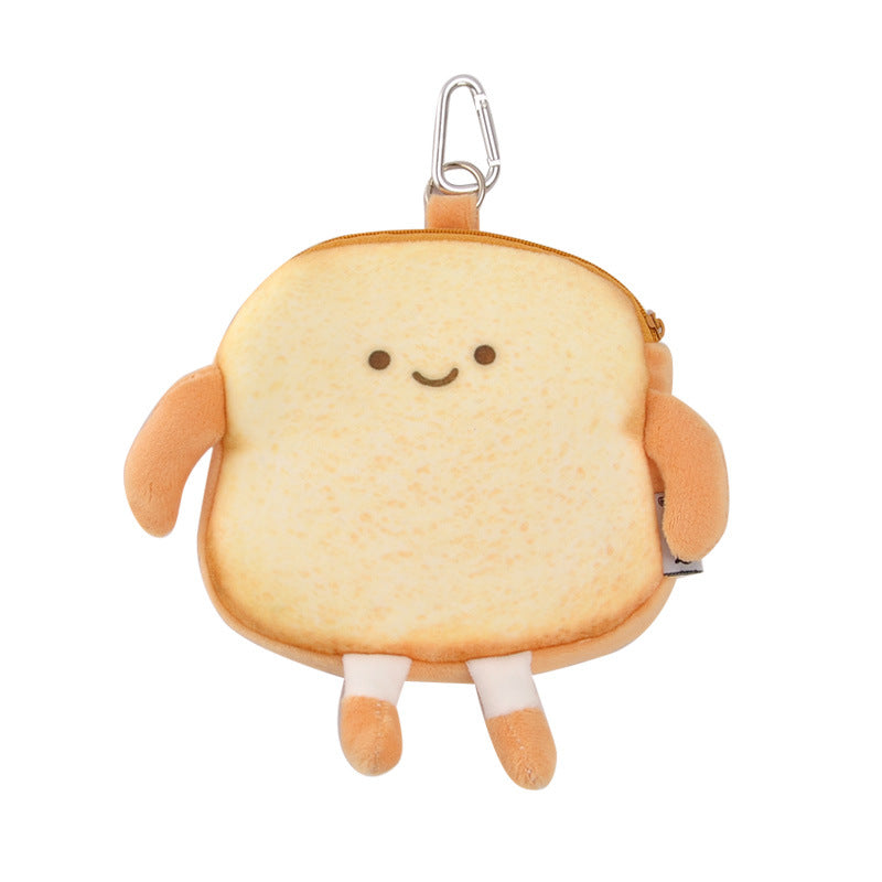 Wholesale Cute Bread Plush Zero Wallet Keychain
