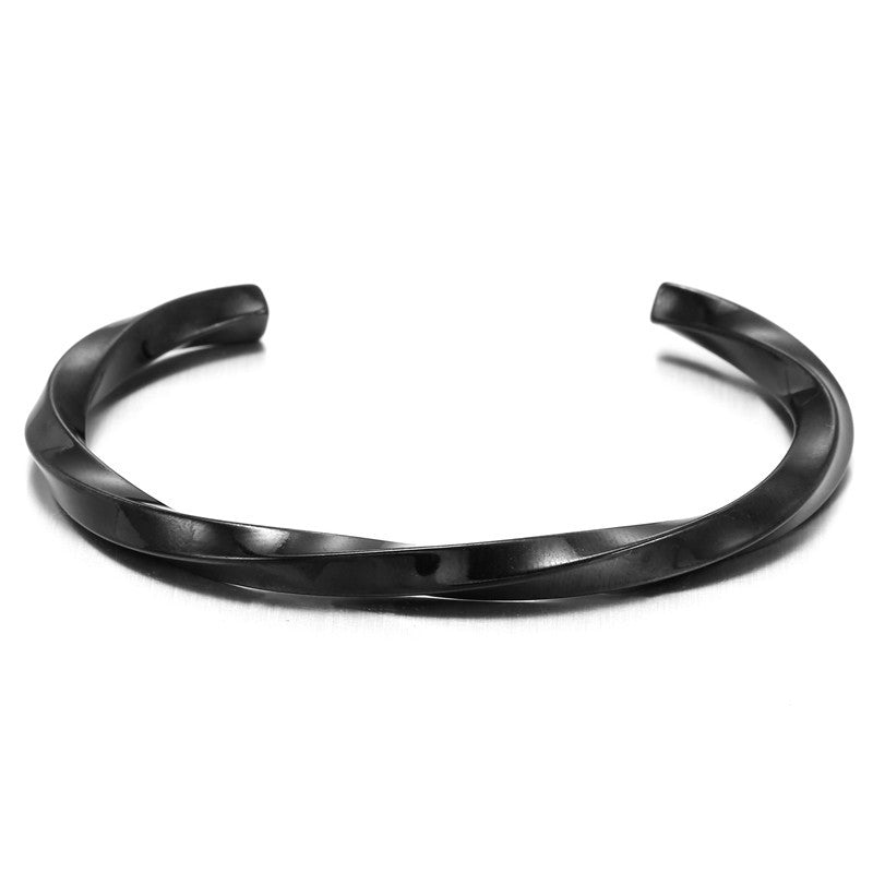 Wholesale Stainless Steel Open C Shape Twisted Line Bracelet