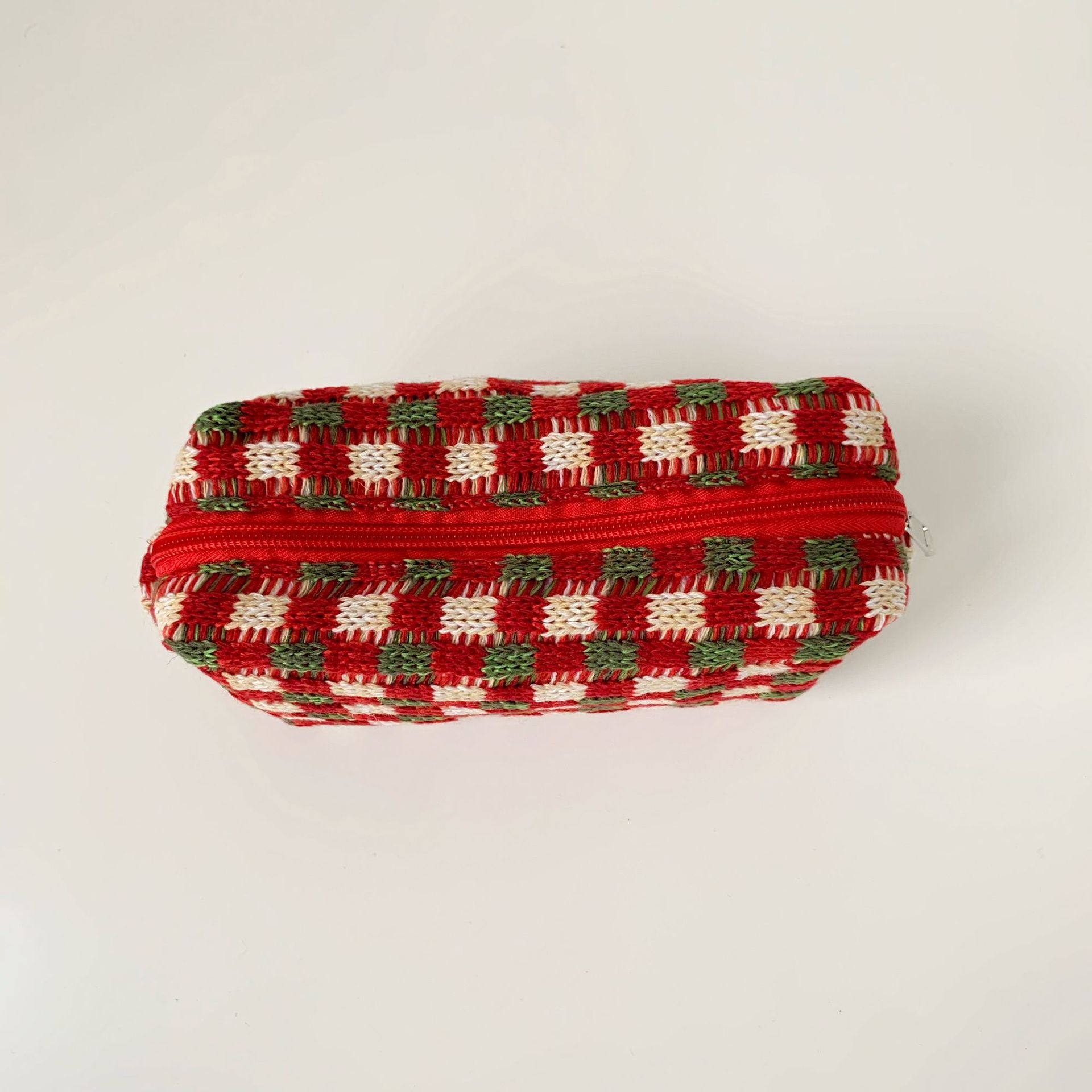 Wholesale Christmas Cosmetic Bag Thick Knitted Polyester Storage Festive Toiletries Bag