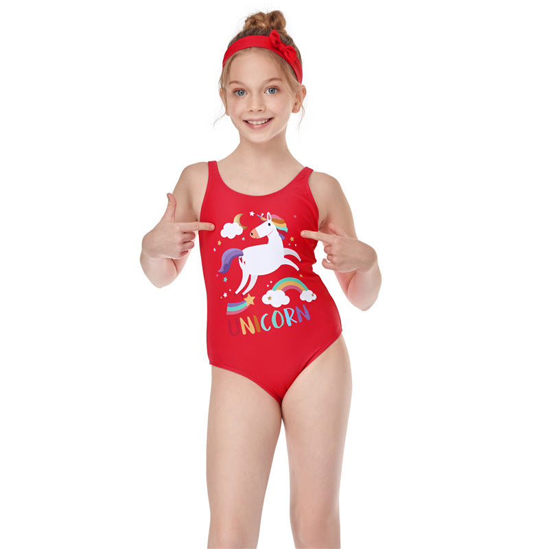 Wholesale pony cute unicorn one-piece children's swimsuit