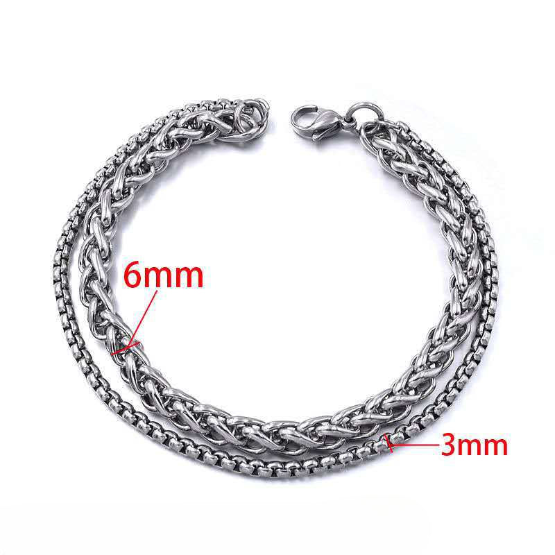 Wholesale Titanium Steel Double Layer Bracelet for Men