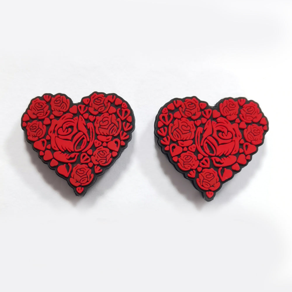 Wholesale 10pcs Creative Red Heart Rose Romantic Atmosphere Beads