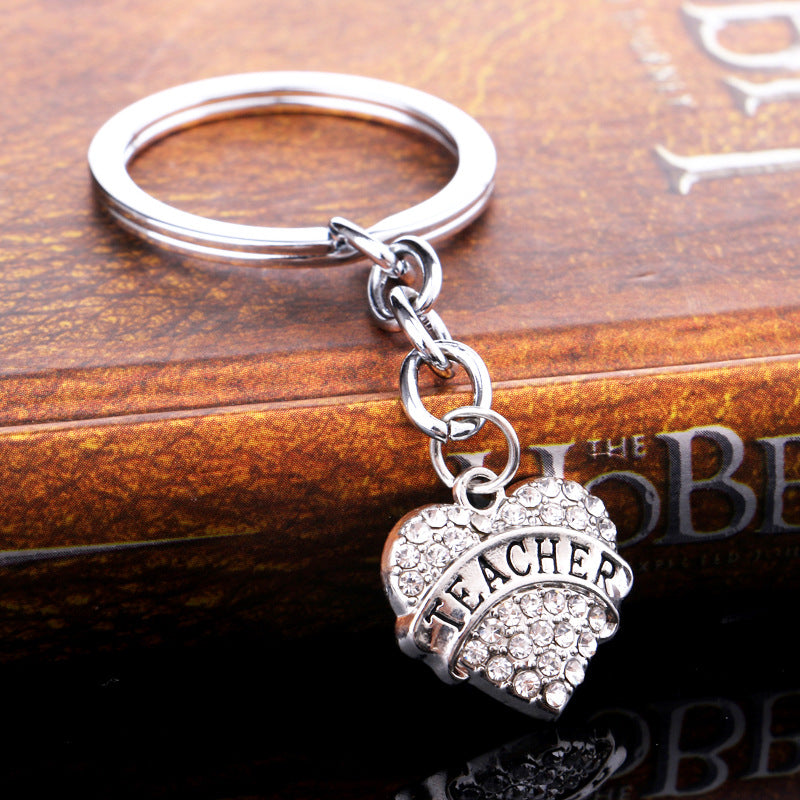 Wholesale Love Alloy Diamond Engraving Key Chain