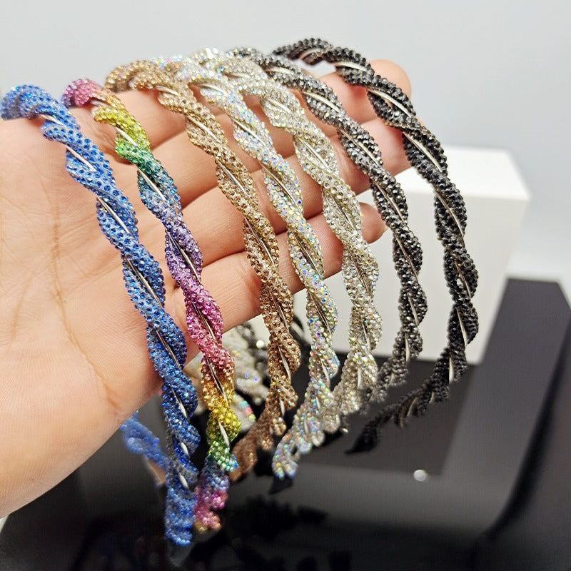 Wholesale Color Sparkling Diamond High End Versatile Full Diamond Simple Fashion Water Diamond Headband