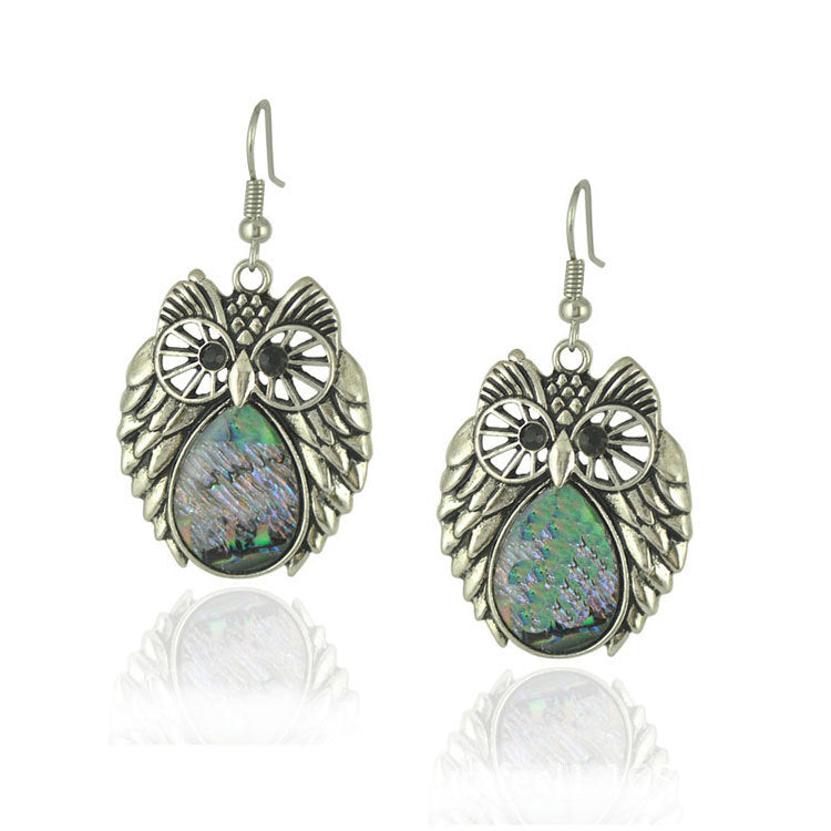Wholesale Owl Animal Color Alloy Earrings