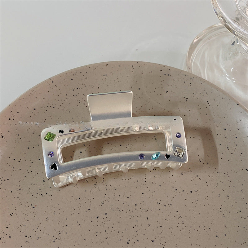 Wholesale Rhinestone Geometric Sub-silver Metal Shark Clip