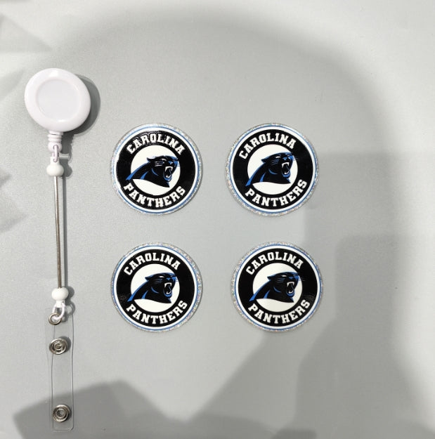 Wholesale 10pcs/Pack Black and Blue Leopard DIY Acrylic Flatbacks for Badge Reels Keychains