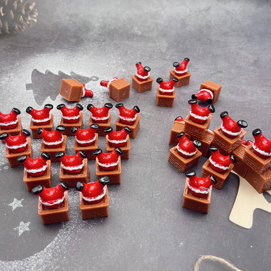 Wholesale Christmas Santa Claus Coming Down The Chimney Pen Bead Topers