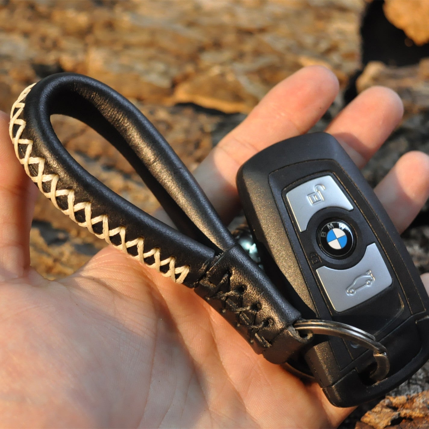 Wholesale Creative Cowhide Sewing and Woven Keychains