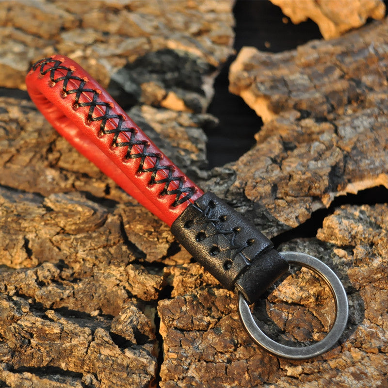 Wholesale Creative Cowhide Sewing and Woven Keychains