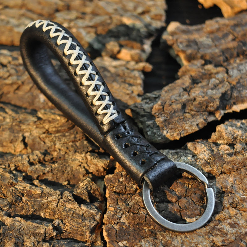 Wholesale Creative Cowhide Sewing and Woven Keychains