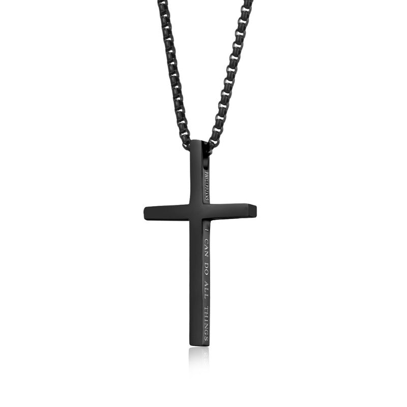 Wholesale Stainless Steel Bible Verse Cross Verse Cross Necklaces