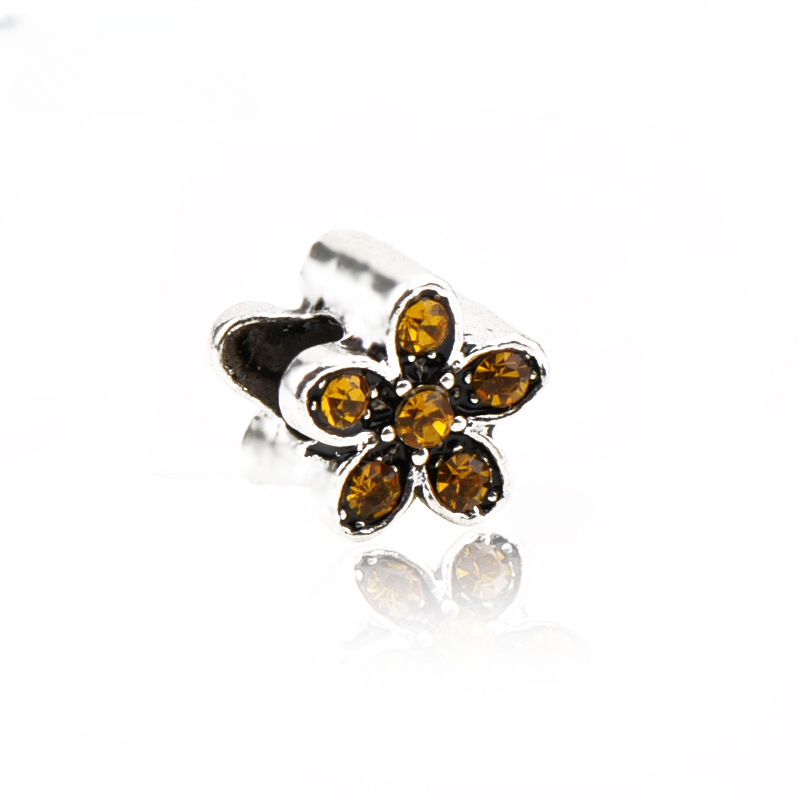 Wholesale 10pcs/pack Small Flower Alloy Big Hole Beads Accessories