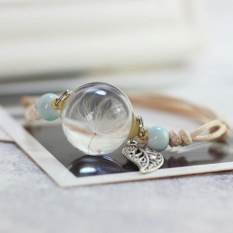 Wholesale Dried Flower Herbarium Glass Ball Bracelet
