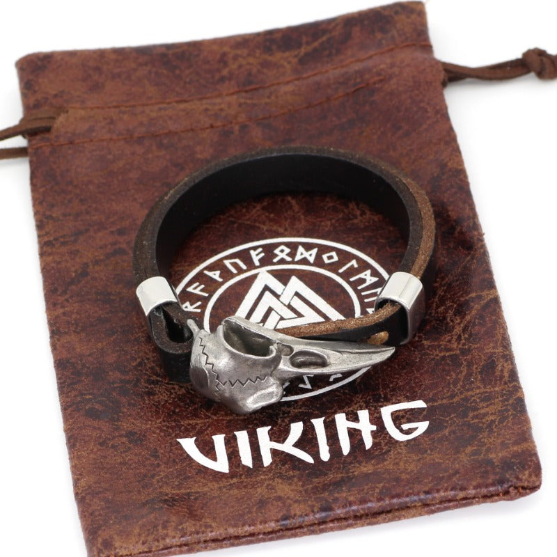 Wholesale Stainless Steel Crow Skull Men's Bracelet