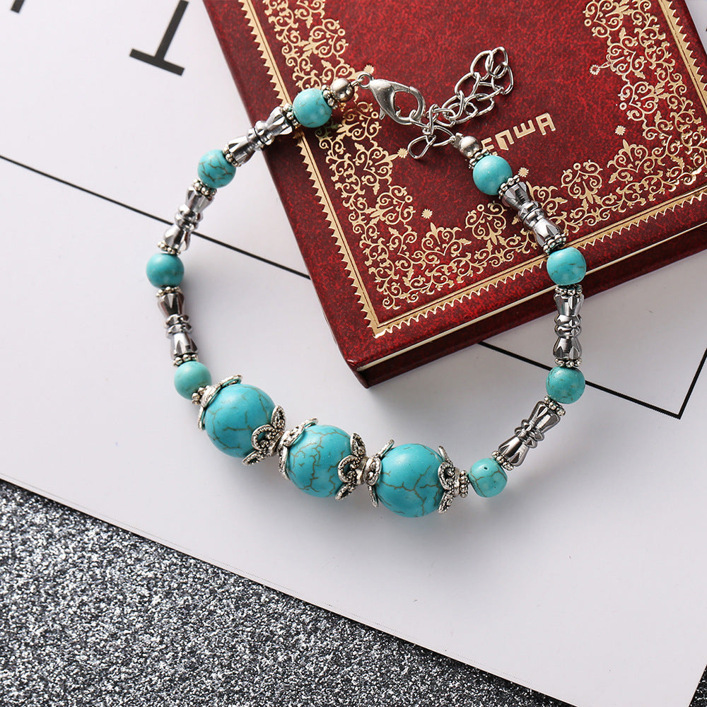 Wholesale Handmade Beaded Vintage Turquoise Bracelet