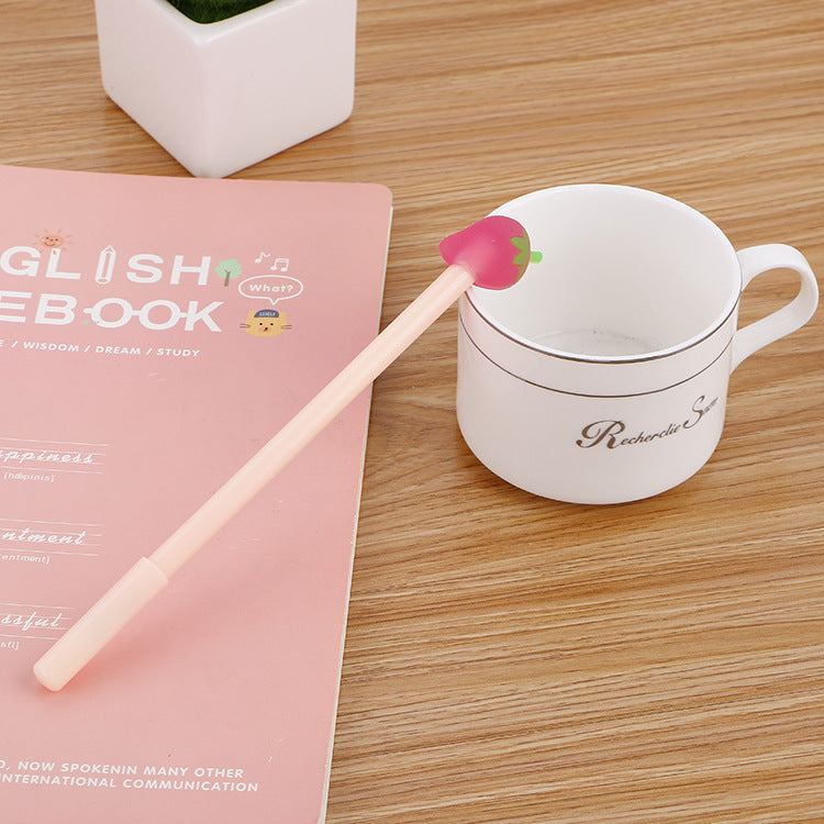 Wholesale Creative Fruit Gel Pens Learning Stationery Office Supplies Plastic Signature Pens