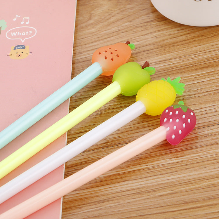 Wholesale Creative Fruit Gel Pens Learning Stationery Office Supplies Plastic Signature Pens