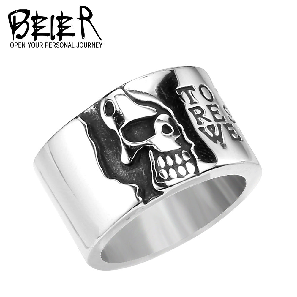 Wholesale Retro Gothic Punk Stainless Steel Titanium Ring