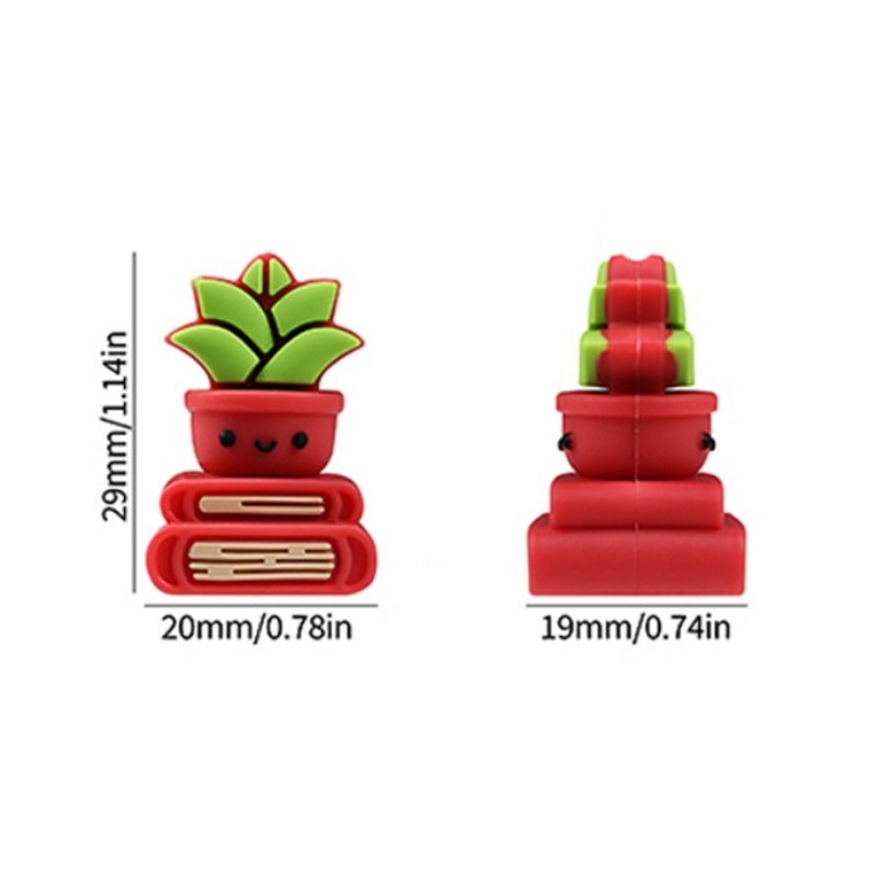 Wholesale 20pcs 3D Cartoon Potted Plants and Animals Silicone Beads