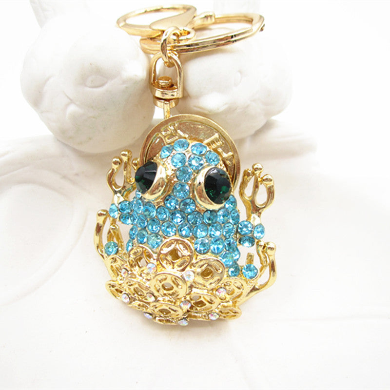 Wholesale Creative Frog Alloy Diamond Keychain