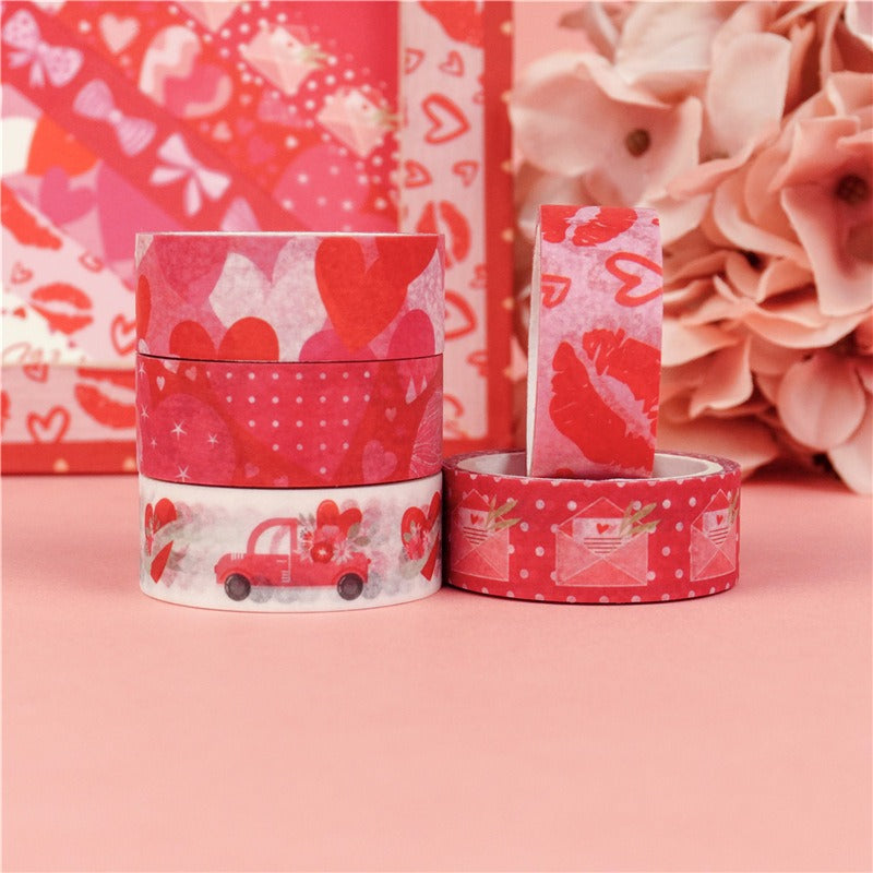 Wholesale 20 Volumes Valentine's Day Love Letter Dessert Decoration Pink Series and Paper Tape