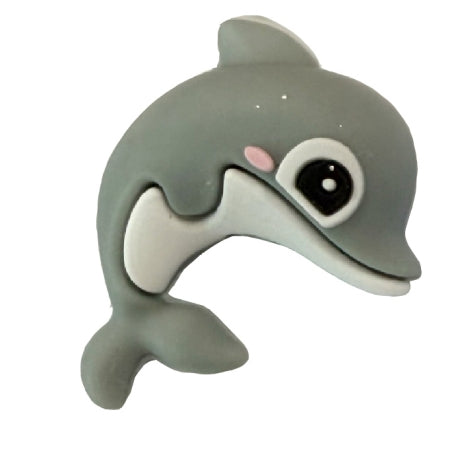 Wholesale 10pcs 3D Cute Dolphin Cartoon Silicone Beads DIY Beads