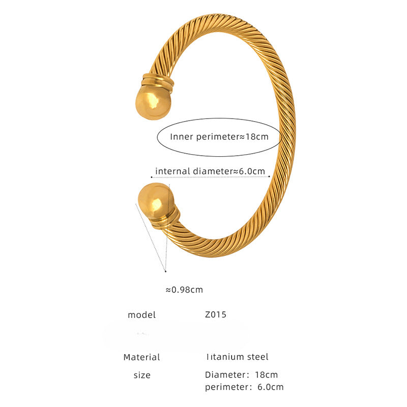 Wholesale Ring Light Luxury Colorless Titanium Steel Bracelet