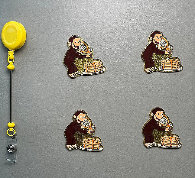 Wholesale 10pcs/Pack Working Little Monkey DIY Acrylic Flatbacks for Badge Reels Keychains