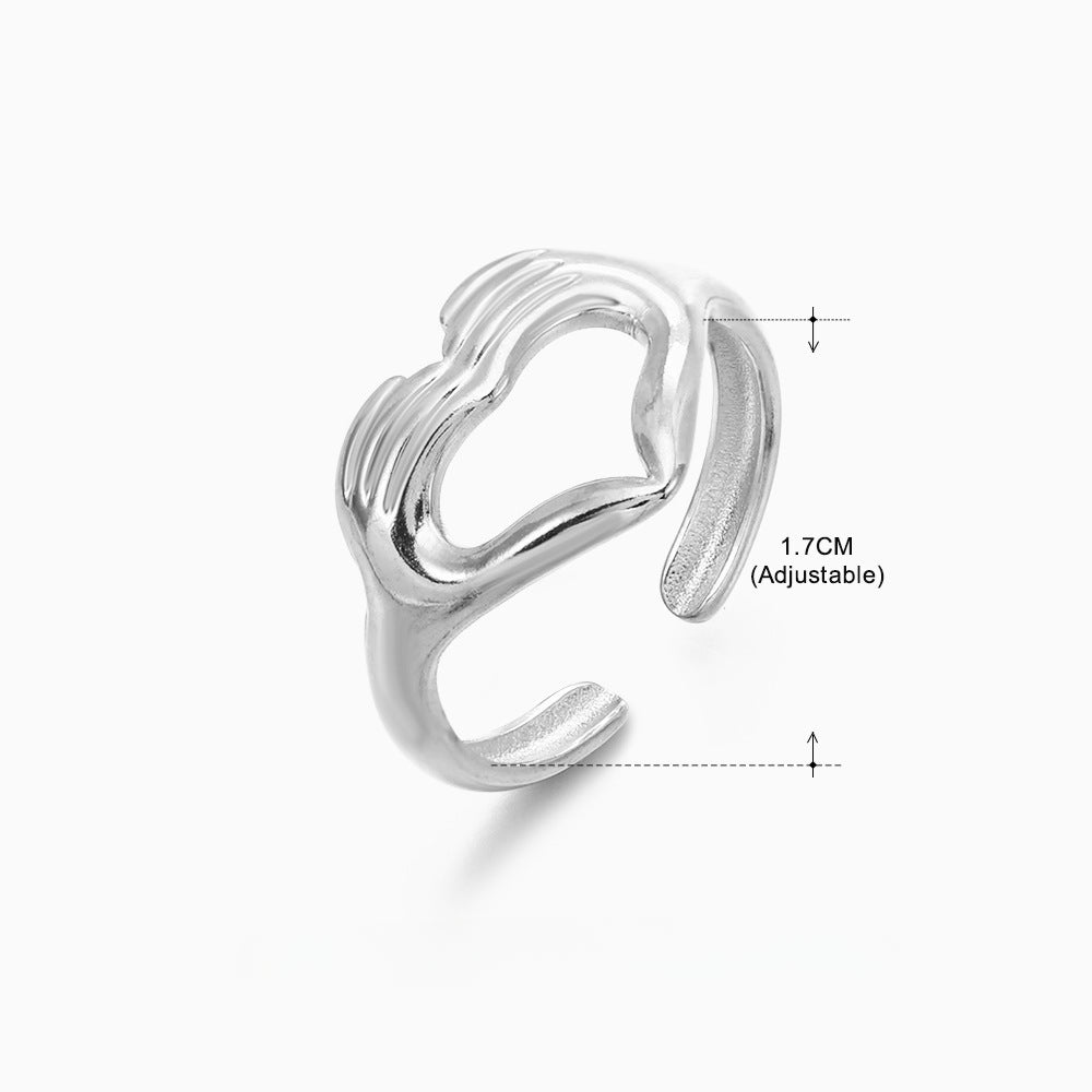 Wholesale Geometric Stainless Steel 18K Gold Plated Irregular Ring