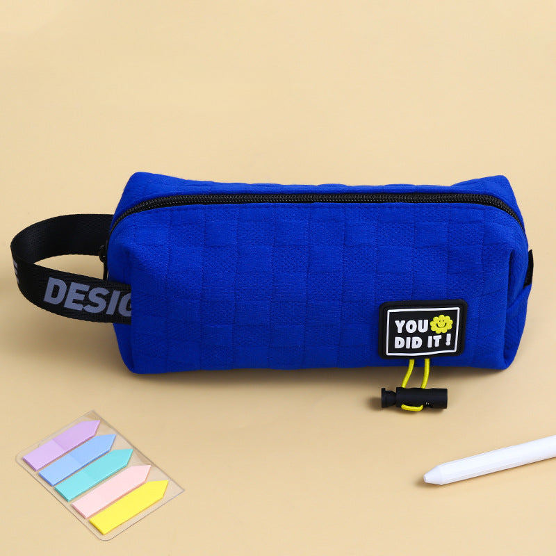 Wholesale 2023 Winter New Pencil Case Large Capacity Simple Solid Color Polyester Fiber Pencil Case