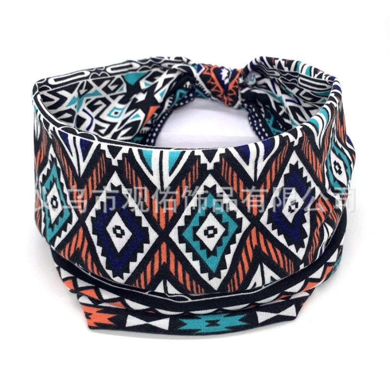 Wholesale Printed Women's Wide-brimmed Sports Women's Sweat-absorbing Headscarf