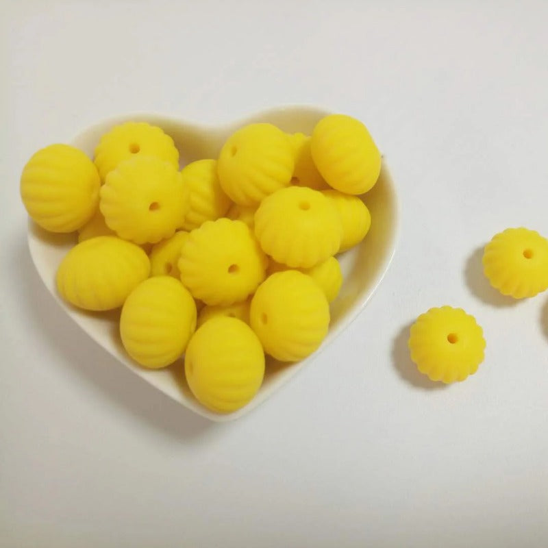 Wholesale 5pcs 15MM Pumpkin Silicone Beads