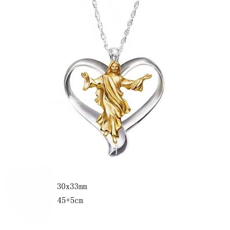 Wholesale Crystal Rhinestone Virgin Mary Pendant Alloy Necklaces