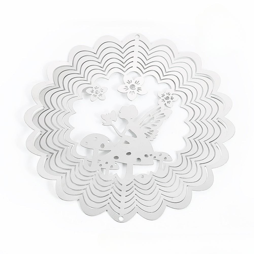 Wholesale10PCS/PACK 3D Mirror Reflection Rotating Metal Wind Chimes