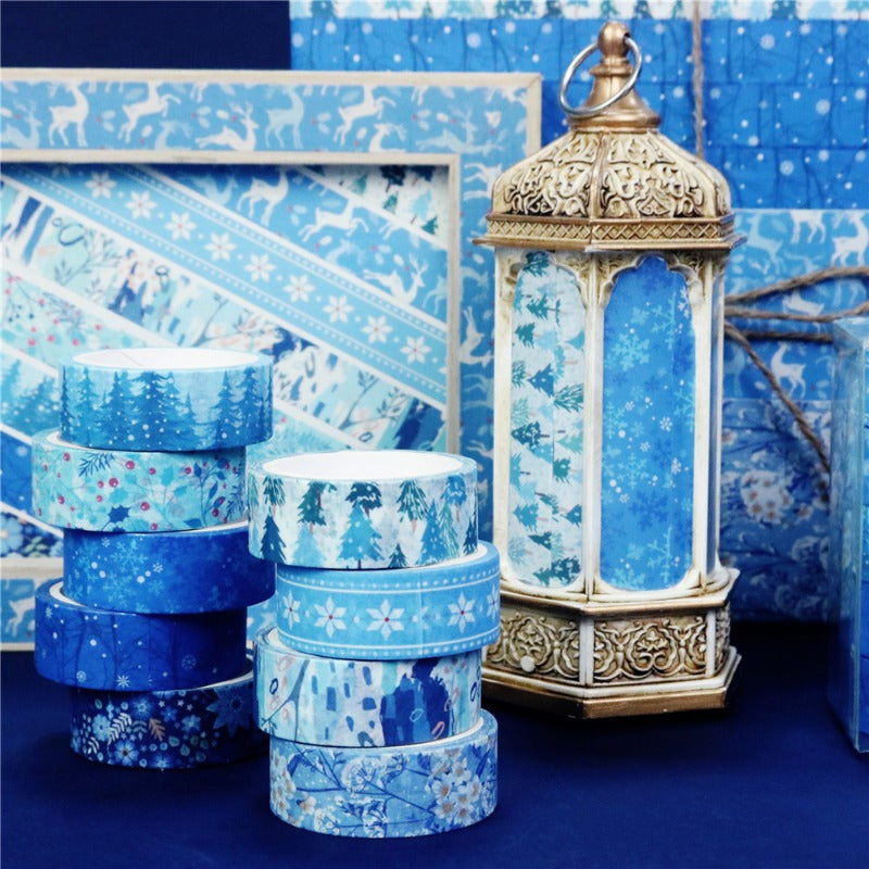 Wholesale Winter Edition and Paper Tape DIY Cold Tone Handheld Decoration Sticker Set