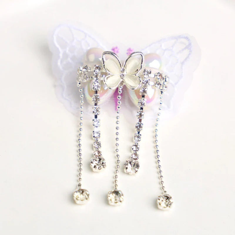 Wholesale 2pcs Fantasy Embroidery Bow Knots Pearl Plastic Beads