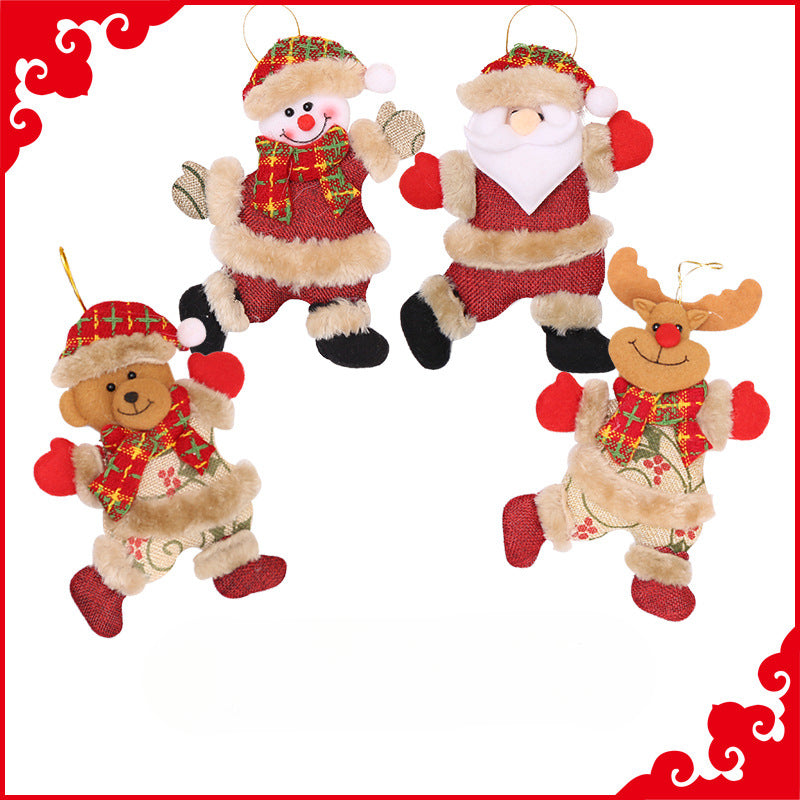 Wholesale Christmas Tree Accessories, Old Man, Snowman Bear, Fabric Doll Pendant