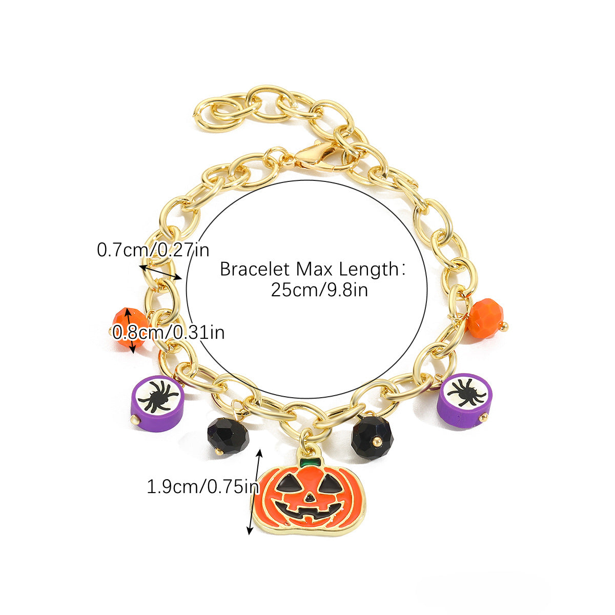Wholesale Rice Ball Pumpkin Skull Pendant Halloween Bracelet