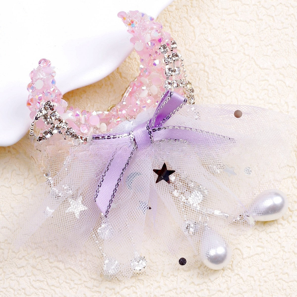 Wholesale 10pcs Moon Heavy Industry Beads Tassel Bow Beads