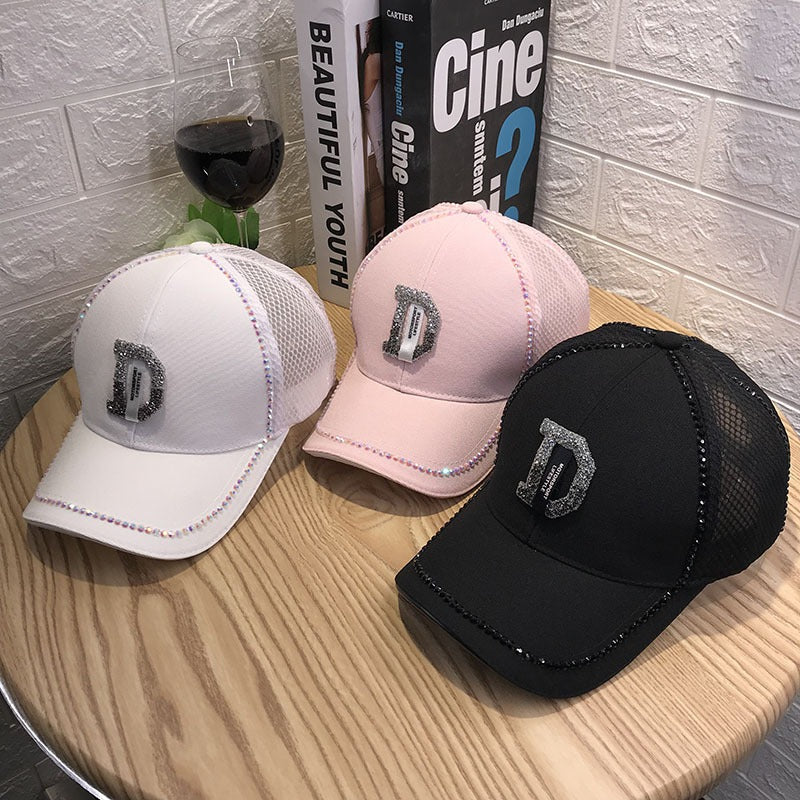 Wholesale Cotton Handmade Diamond Studded Baseball Caps