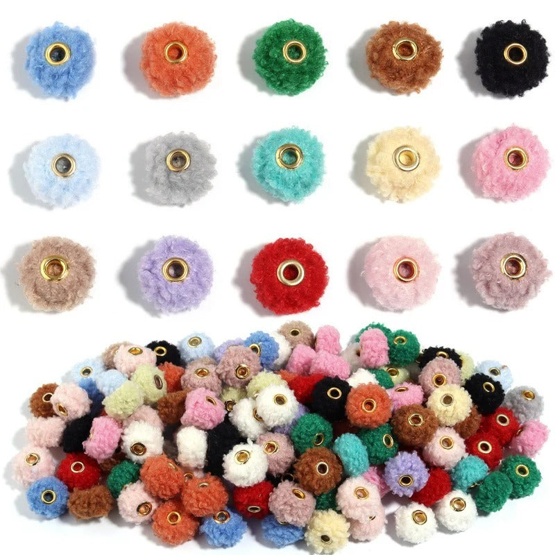 Wholesale 10pcs Colorful Fuzzy Spacer Beads
